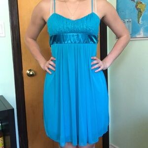 Glittery Blue Grad Dress